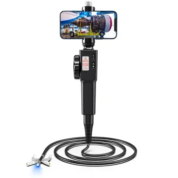 Two-Ways Articulating Borescope, 6.2mm Endoscope , 1080P HD Waterproof Video Scope Snake Camera for iPhone/Android