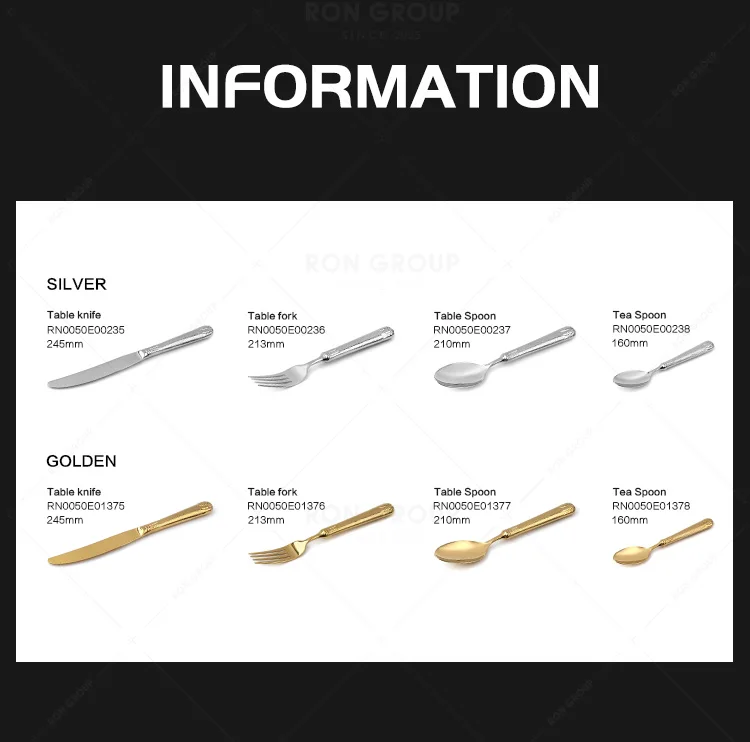 Luxury Metal Reusable Restaurant Utensils Rustic Flatware Silver for Wedding Tableware Stainless Steel Cutlery Set