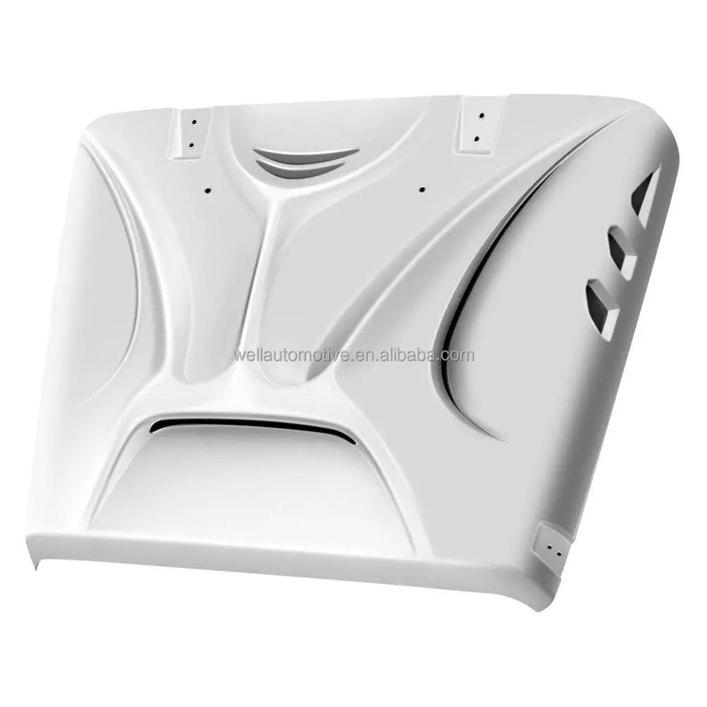 New Style Stainless Steel Fiberglass Engine Hood Cover Modified Black