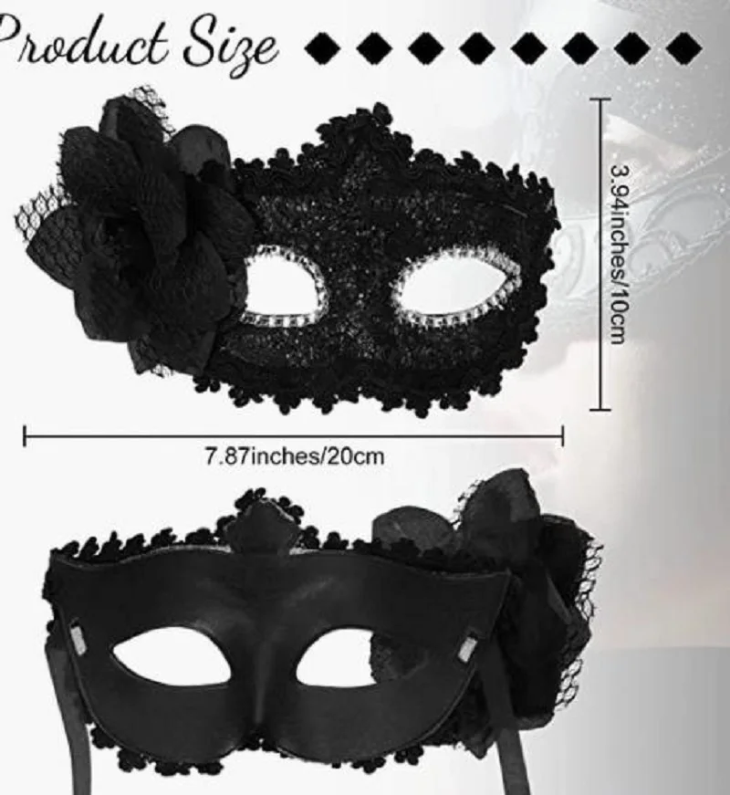 Lot 8 Masques Mascarade Dentelle Vénitienne Femme + 2 Bandeaux - Sexy & Élégants Pour Carnaval, Bal, Halloween