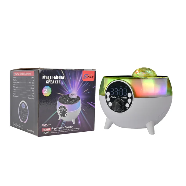 SING-E ZQS2226 Mini LED Projection Lamp New Starry Sky Dream Star Moon Lamp with Bluetooth Sound for