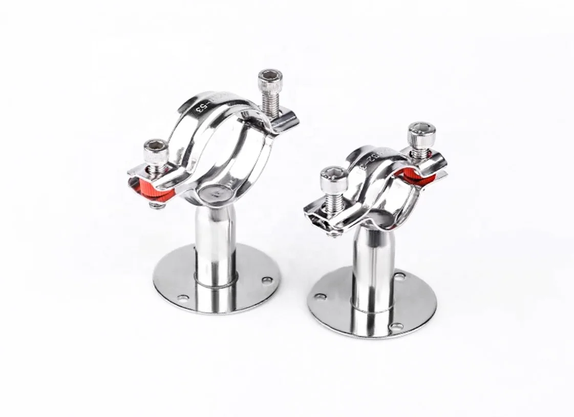 Keda Pipe Support with Base Plate Stainless Steel 304 Round Pipe Clamp Used to Secure the Pipe