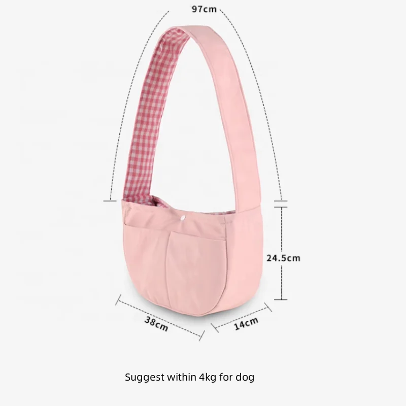 Customizable Comfortable Cotton Cat Dog Travel Carrier Bag Breathable Lightweight One Shoulder Crossbody Sustainable Print