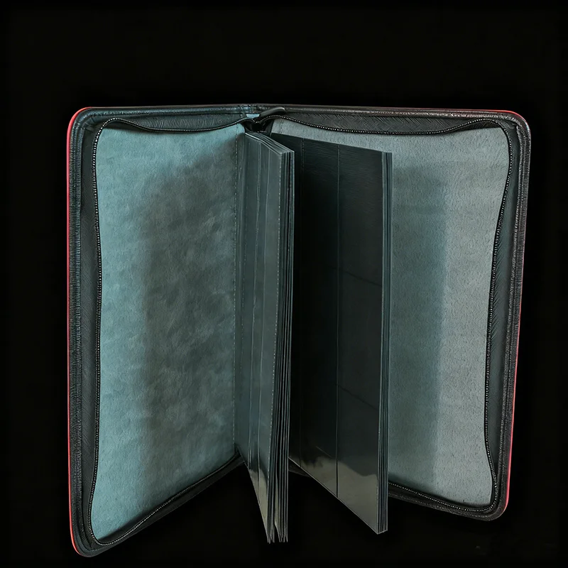 Large Capacity 12 Pocket Zipper Binder for Sports Cards - 600 Card PU  Leather Card Album, Customizable & Durable