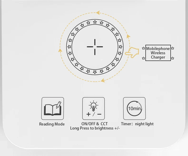 Mini Lampara Led Recargable Wireless Charging Lamp Desk Lamp Led Desk