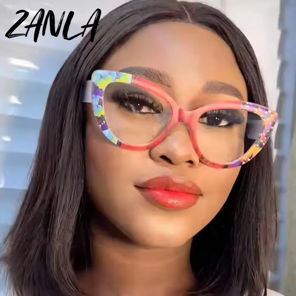 Colorful Polygon Eyewear Flower Printing Anti-blue Light