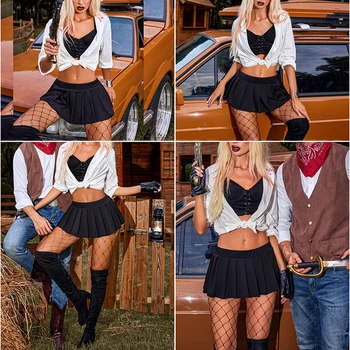 Hot Sale Custom LOGO Women's Clothing Women Sexy Role Play Pleated Mini Skirt Ruffle Lingerie For Schoolgirl
