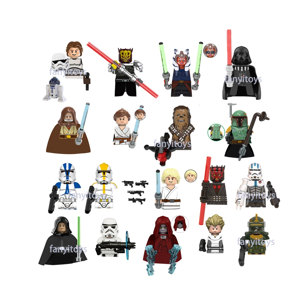 Mini Mandalorian Action Figure Star Building Blocks Toys Wars Movie Characters Yoda Toys