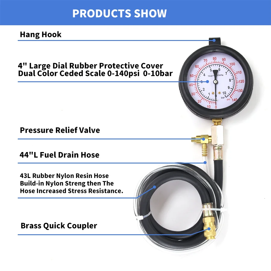 Full System Tu443 Deluxe Manometer Fuel Injection Vacuum Pressure