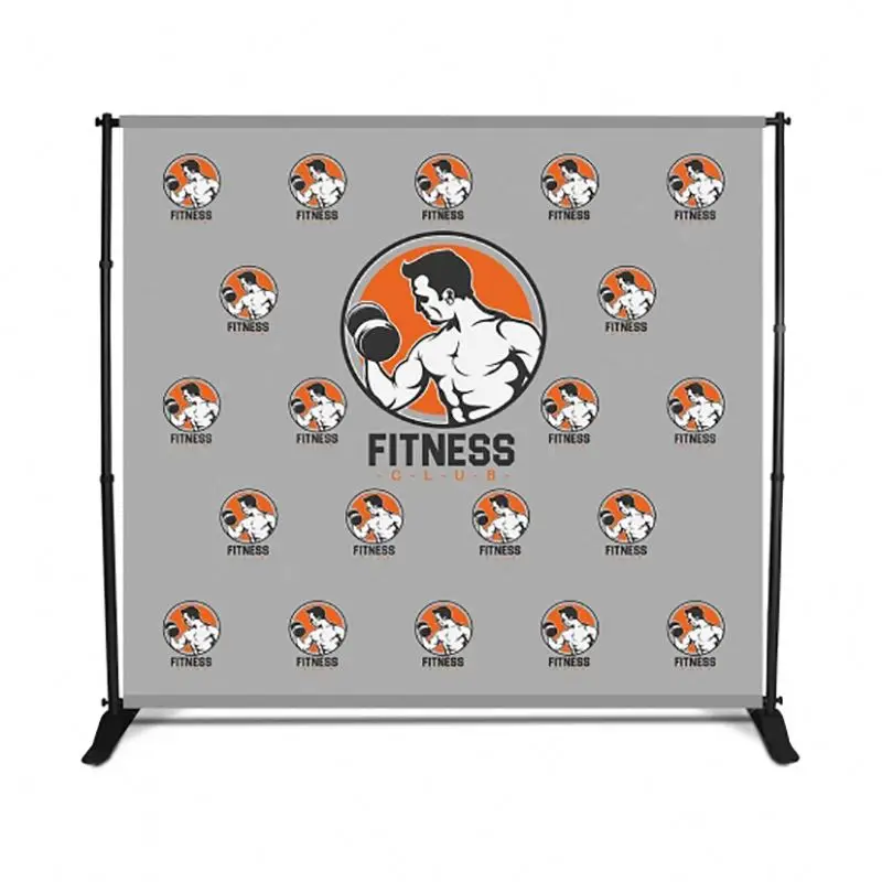 DD Display Printed Banner Stand Adjustable Telescopic Trade Show Backdrop Step and Repeat Frame