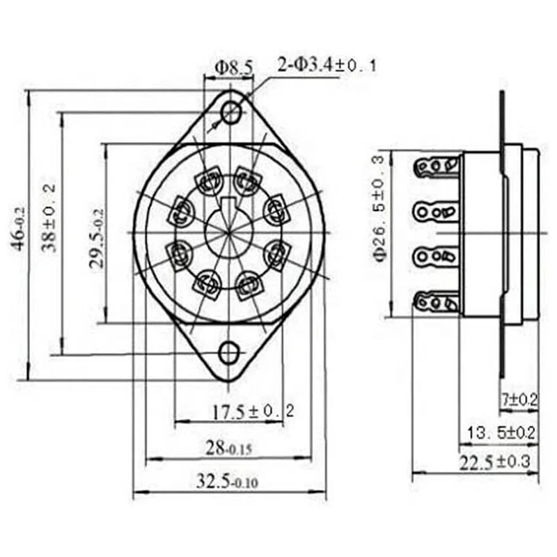 8 Pin Octal Valve Tube Socket for EL34 6V6 6L6 KT88