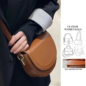 Trending Products 2023 New Arrivals Custom Genuine Leather Fashion Women's Shoulder Bags