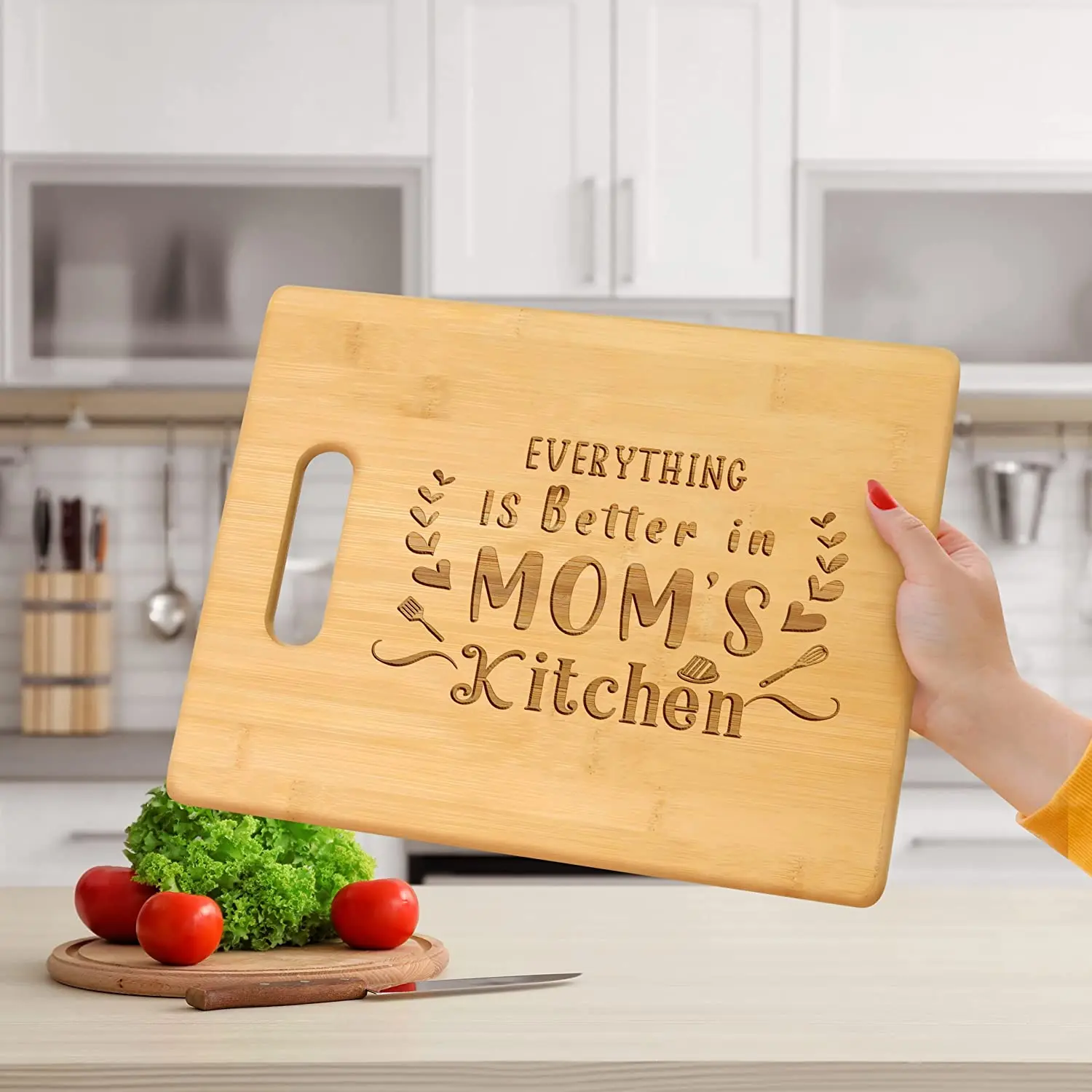 product personalized engraved bamboo mothers day gifts mom birthday gifts sets custom kitchen cutting board-0