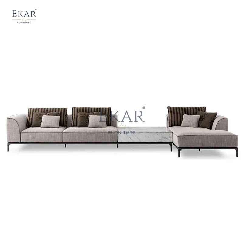 Modern sleek Modular Fabric Sectional Sofa Set tiện nghi đa năng cho cuộc sống hiện đại hoặc khách sạn có góc gỗ