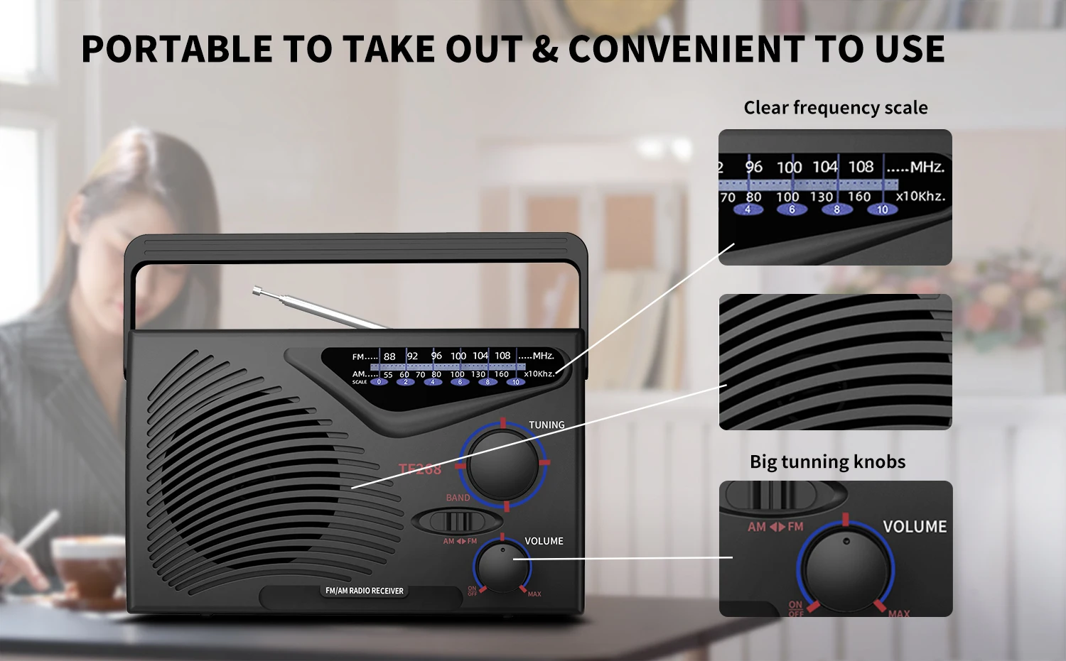 New Arrival Factory Custom Classic Design Vintage Wide Frequency Response Range Weather Am Fm Radio Portable