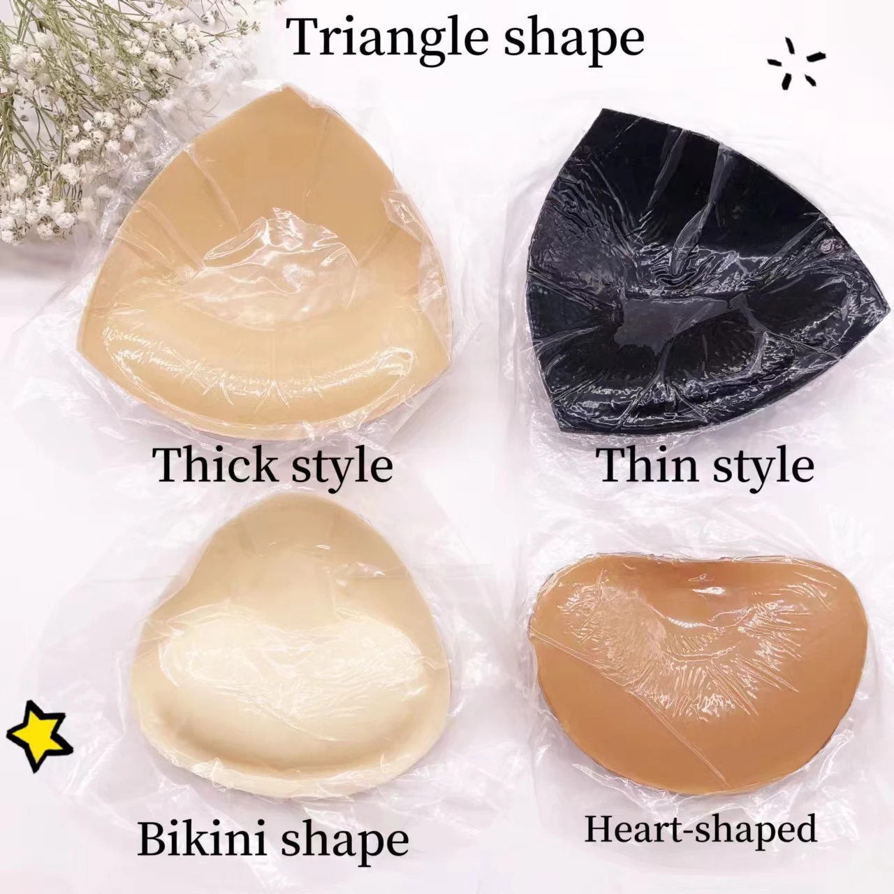 Wholesale Triangle Push Up Stick On Bra Instant Boob Lift Bra Double