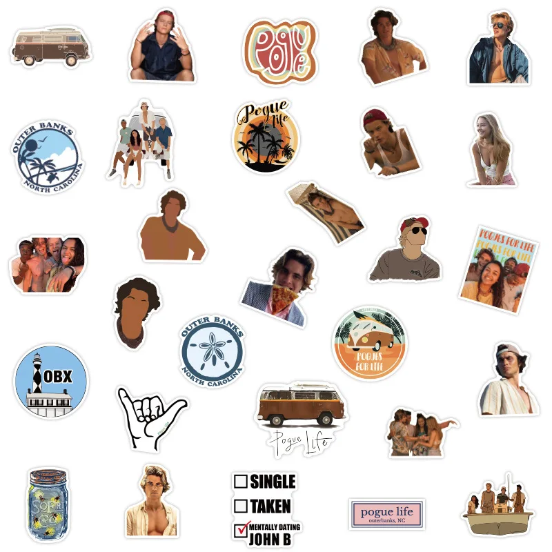 Sticker Junkies Outer Banks 100Pcs Vinyl Waterproof Stickers For Laptop, Water Bottle, Bike, Car, Motorcycle, Bumper, Luggage, Skateboard - TV Show - View #7