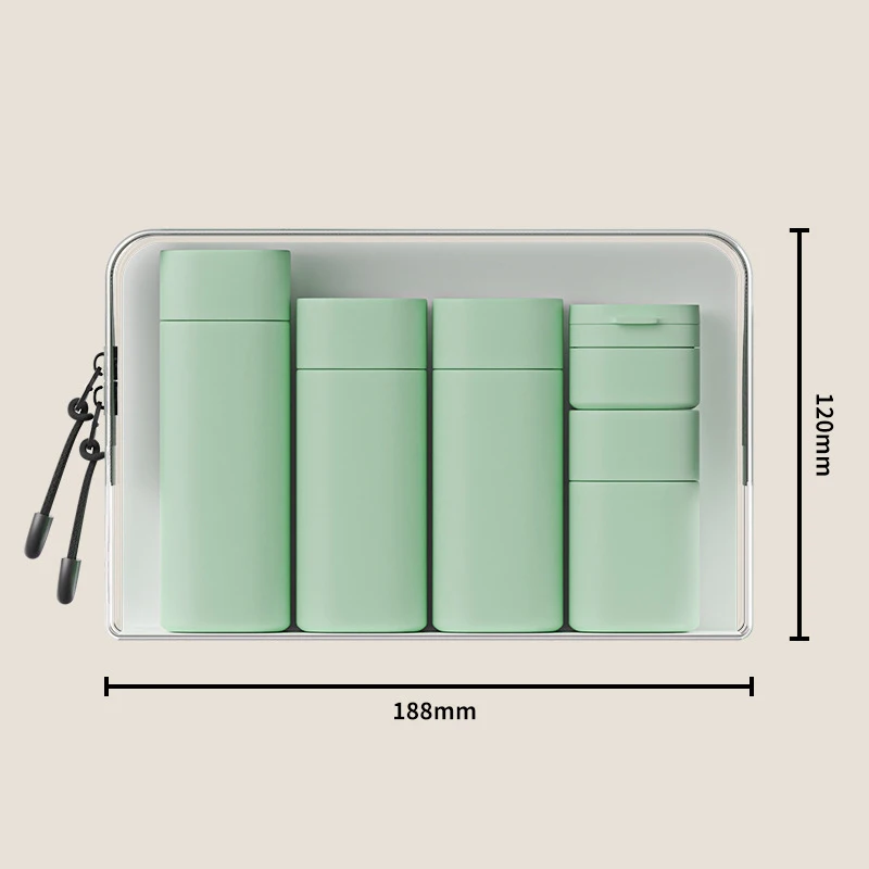 In Stock Cosmetic Travel Set Container Empty 15ml Green Face Cream Jar Pink Shampoo Bottle White Lotion Bottle With Filp Cap