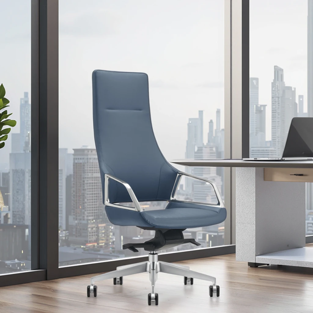 Self-Balancing Modern Leather Executive Office Chair with Automatic Tilt Adjustable Height Steel Base Professional Ergonomics 4