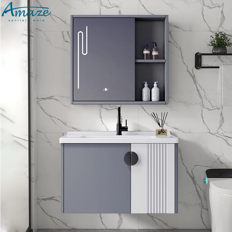 New design toilet furniture mirror wall mounted modern style bathroom sink vanity cabinet set supplier