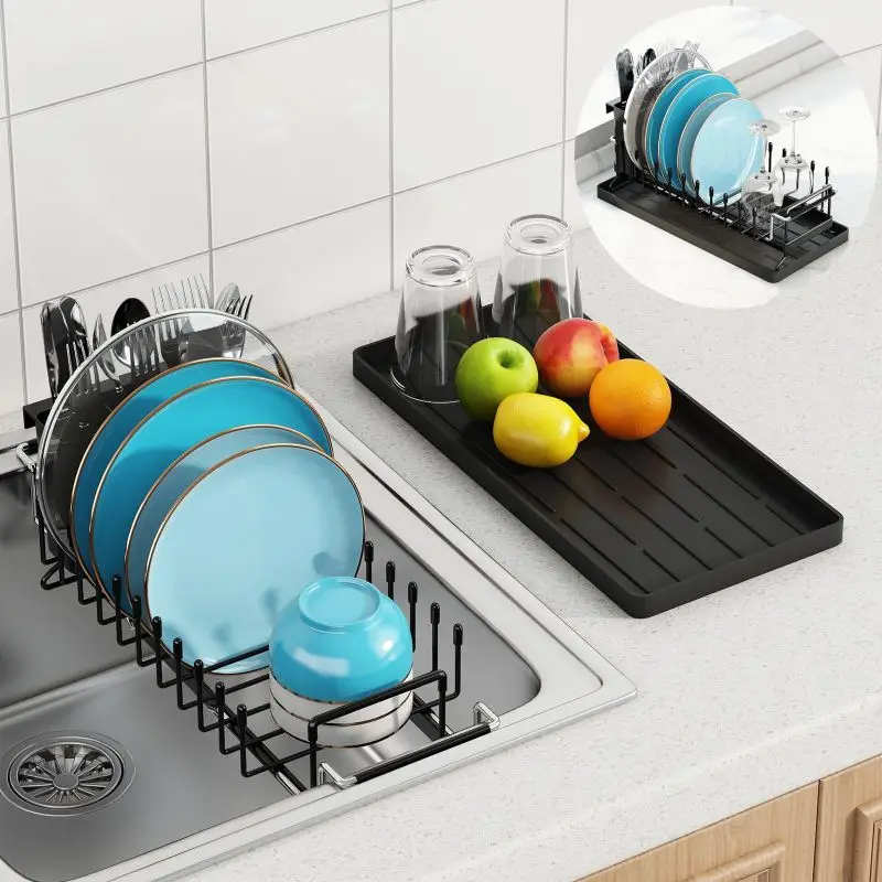 Expandable Dish Rack Save Space Dry Dishes Efficiently