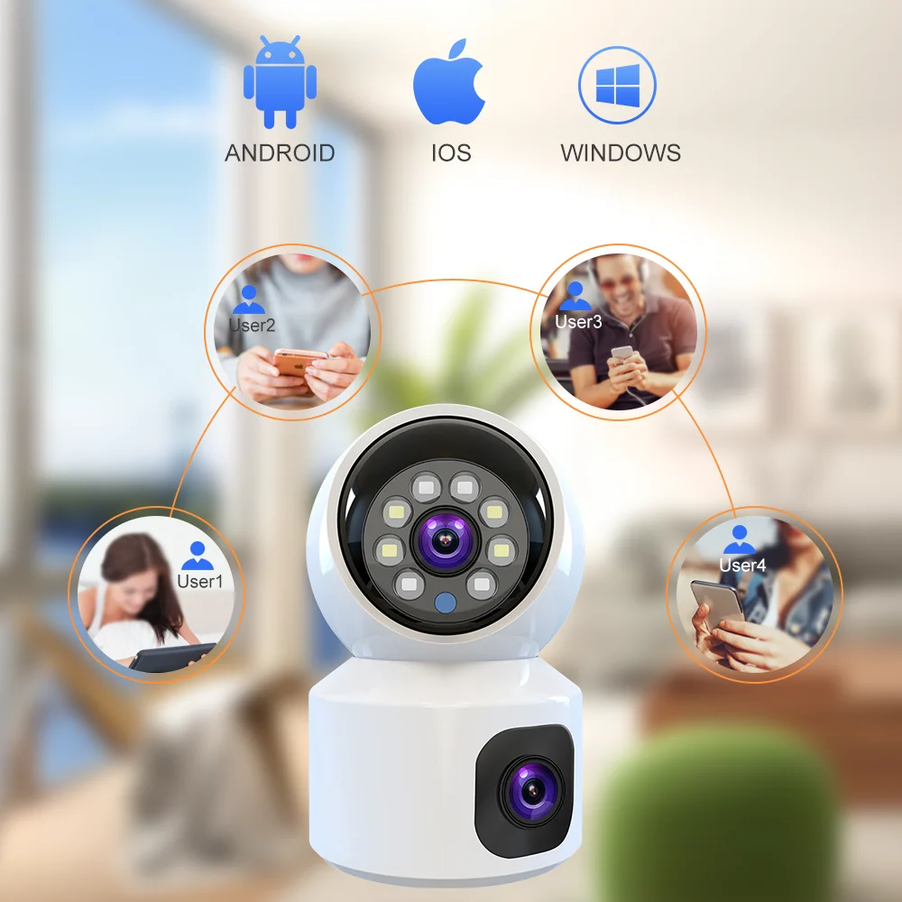 V380 4mp Indoor Wifidual Lens Ptz Wifi Camera Ptz Dual Lens Bullet