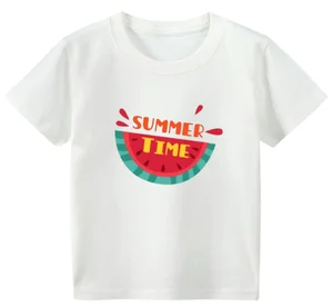 Customizable Wholesale Breathable Cartoon Printed Summer Kids Girls Cotton T Shirt for 2-14 Years Old