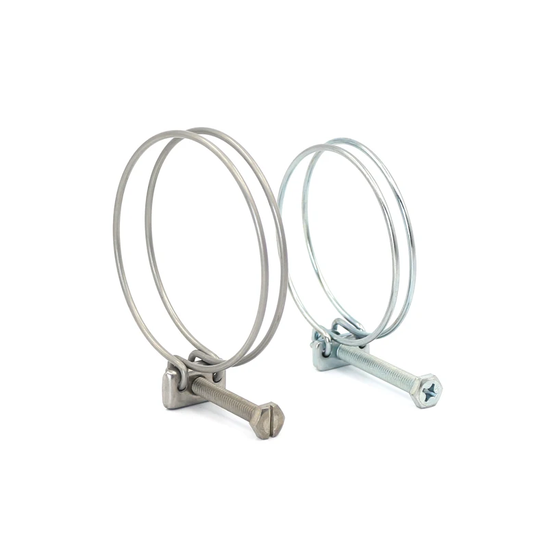 Double wires hose clamps stainless steel