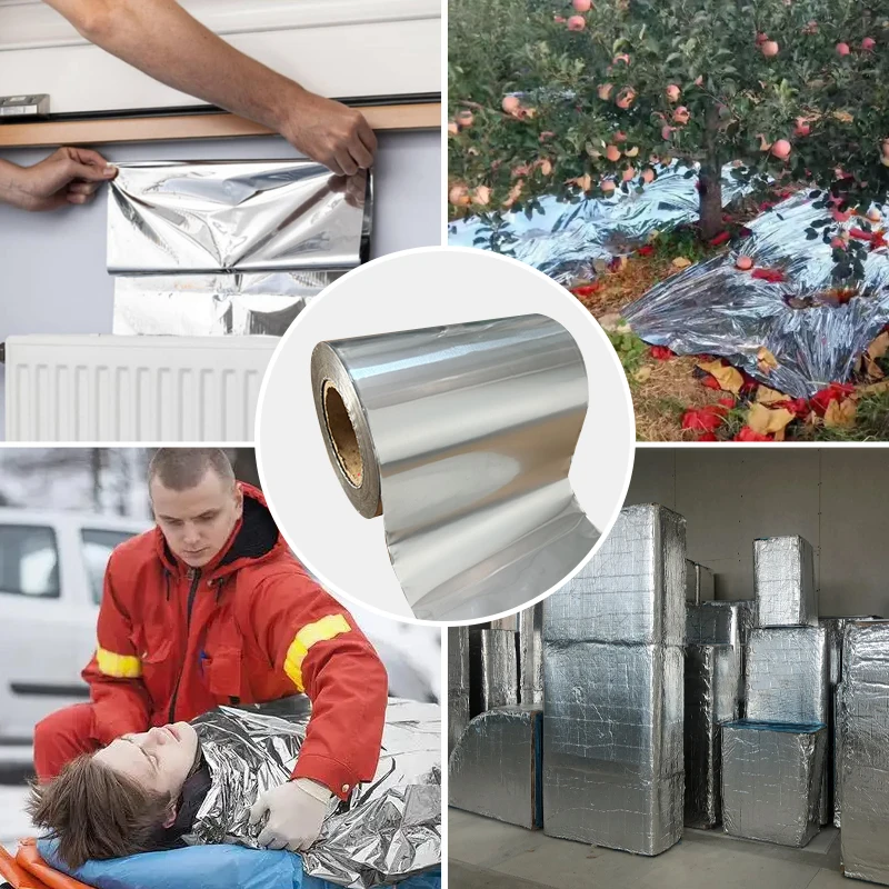 Customized Metallized Polyester Film/ Aluminum Foil Coated Plastic PE PP PET As Reflective Insulation Multilayer Film