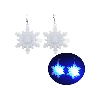 Glowing Crystal Stainless Ear Drop Ear Stud Earring Christmas Led Light Up Earrings