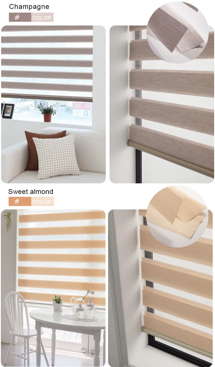 smart home voice app control automatic Electric roller blind motorized shutter Double layer blackout Motorized zebra blinds