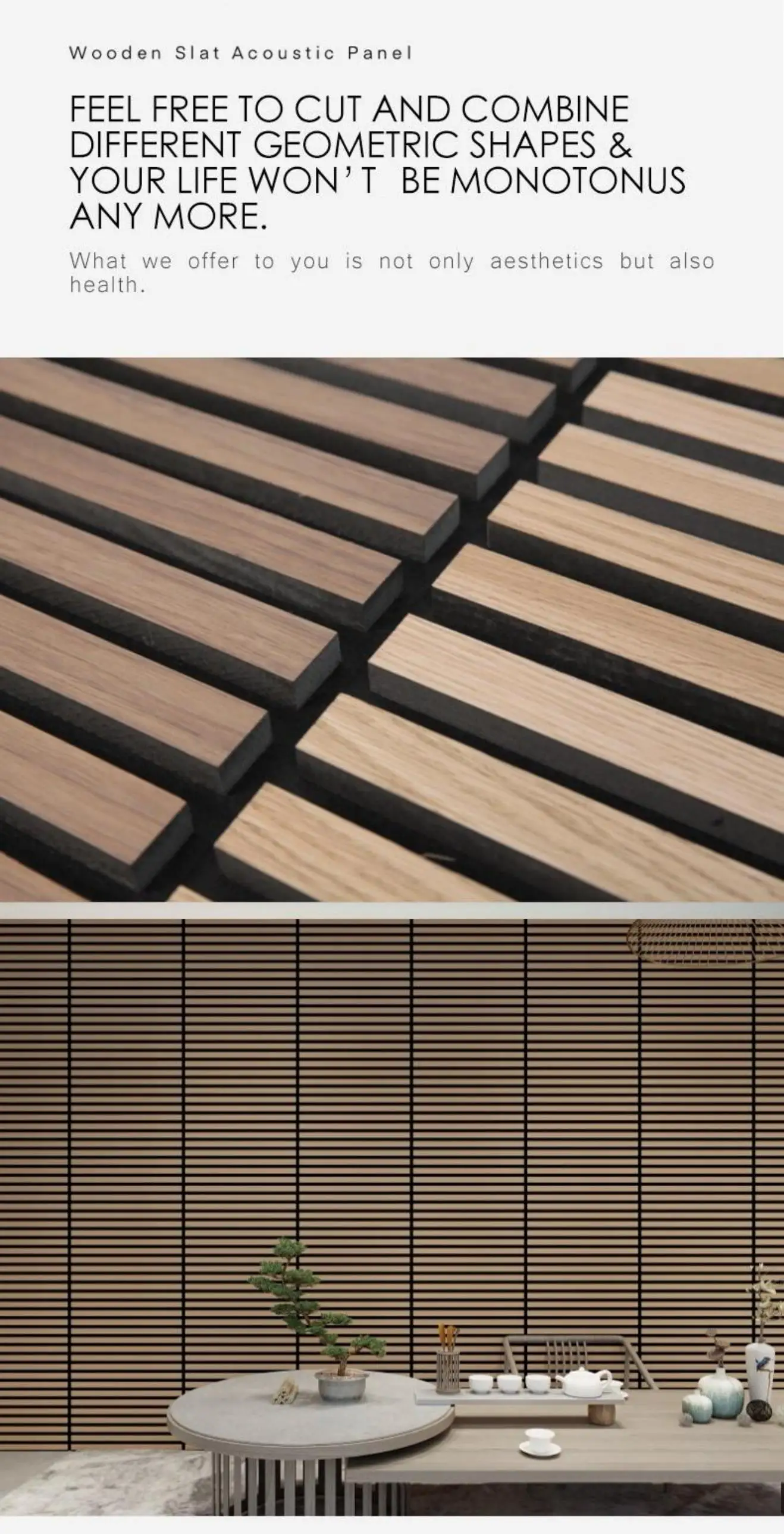 mdf carved panel Free Simple Strip Sound-absorbing Fluted Panel Custom Eco Friendly Slat Akupanel details