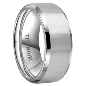 Coolstyle Jewelry 10mm Wholesale Beveled Edges Matte Finish Titanium Ring for Men Women Fashion Engagement Wedding Band