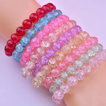 cheap Wholesale fashion crystal Glass crack bead bracelet jewelry for women and girl