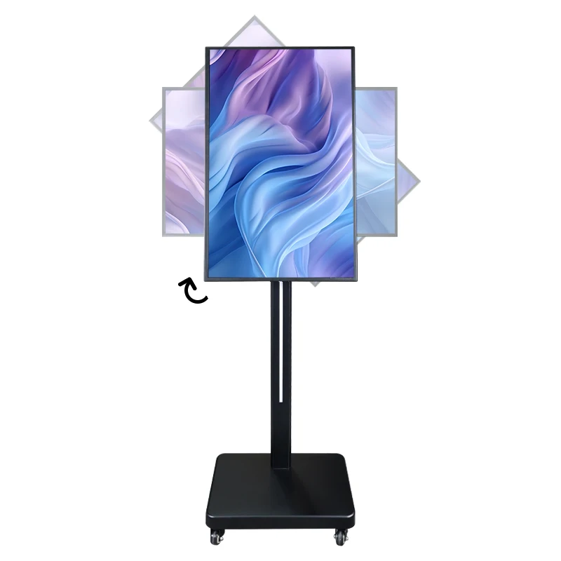 Lcd  Display Touch Screen Indoor Android Advertising Digital Signage Portable Mobile Floor Standing Smart Screen