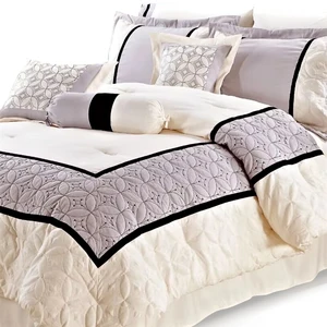 KOSMOS Luxury Polycotton Embroidery Lace Comforter Sets Available King Queen Twin Sizes Customizable Polyester Home Hotels