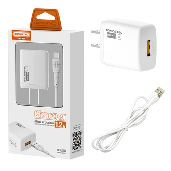 SOMOSTEL cargadores para celular wholesale usb fast charger for Apple Android Fast 5v 1.2a charger for iPad iPhone 12