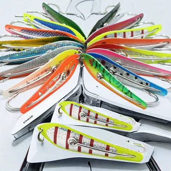 4-Inch Double Hook High Carbon Steel Trolling Spoon Lure for Cod Saltwater Fishing Shaobo Brand Ocean Boat Fishing – Metal Jig – view 2