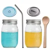 Mason Cup Blue Hole Plate Set of 2
