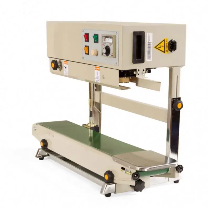 FR-900V Continuous Vertical Film Band Sealer Machine Plastic Bags Automatic Foil Pouch Sealing Machine with Date Printing