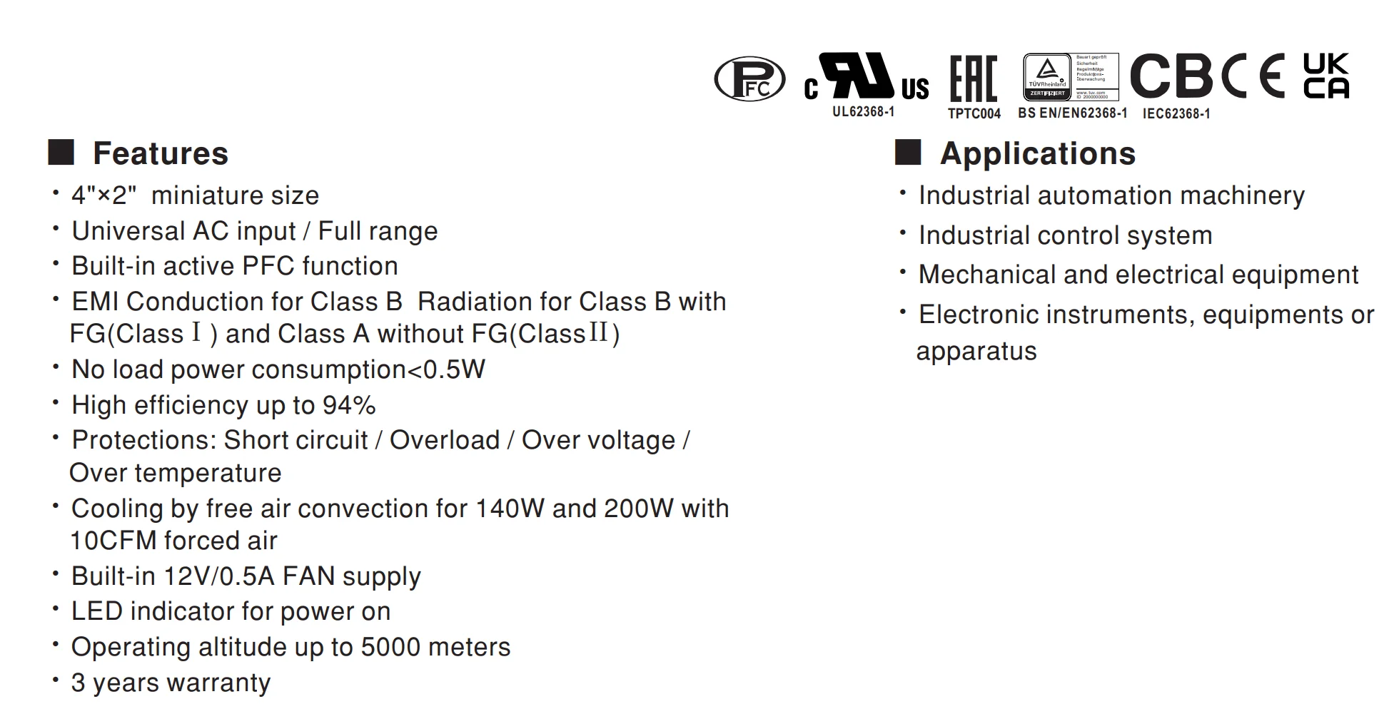 Mean Well Epp-200-24 200w Pfc Function Open Frame Green Pcb Switching ...