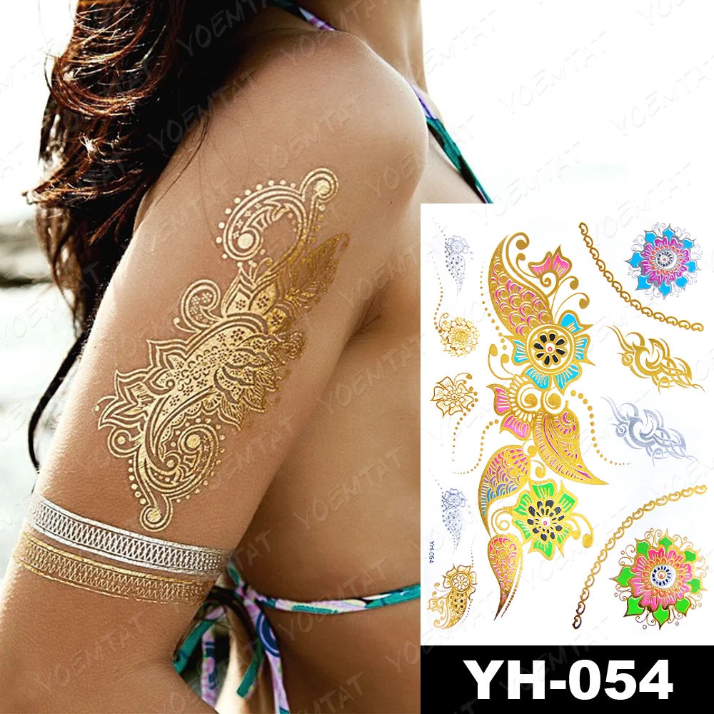 Gold and Silver Metallic Tattoos