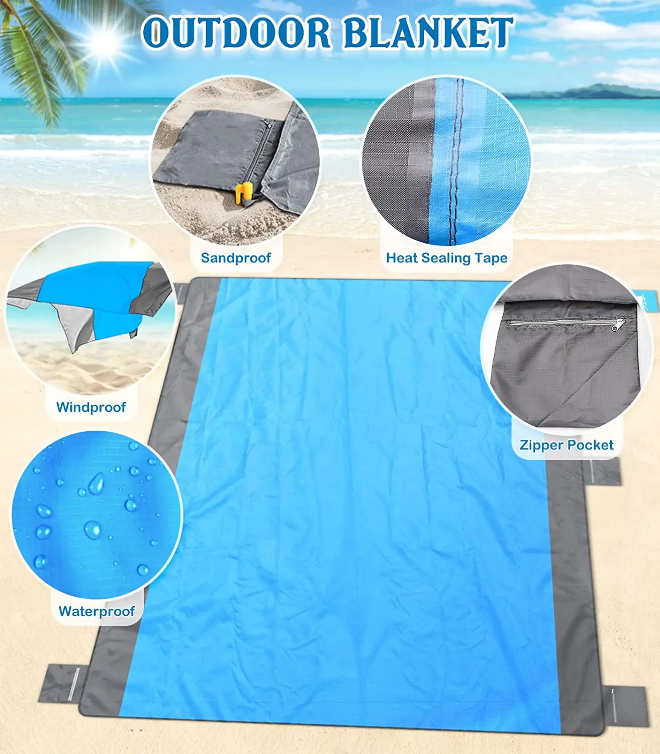 Beach Blanket Waterproof Beach Blanket For 28 People Extra Large