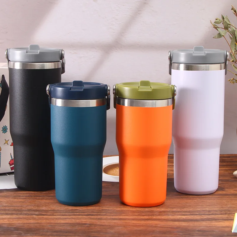 VEGOND - Vaso térmico de acero inoxidable de 20oz con doble pared aislante  al vacío con tapa y pajita, para café, viaje