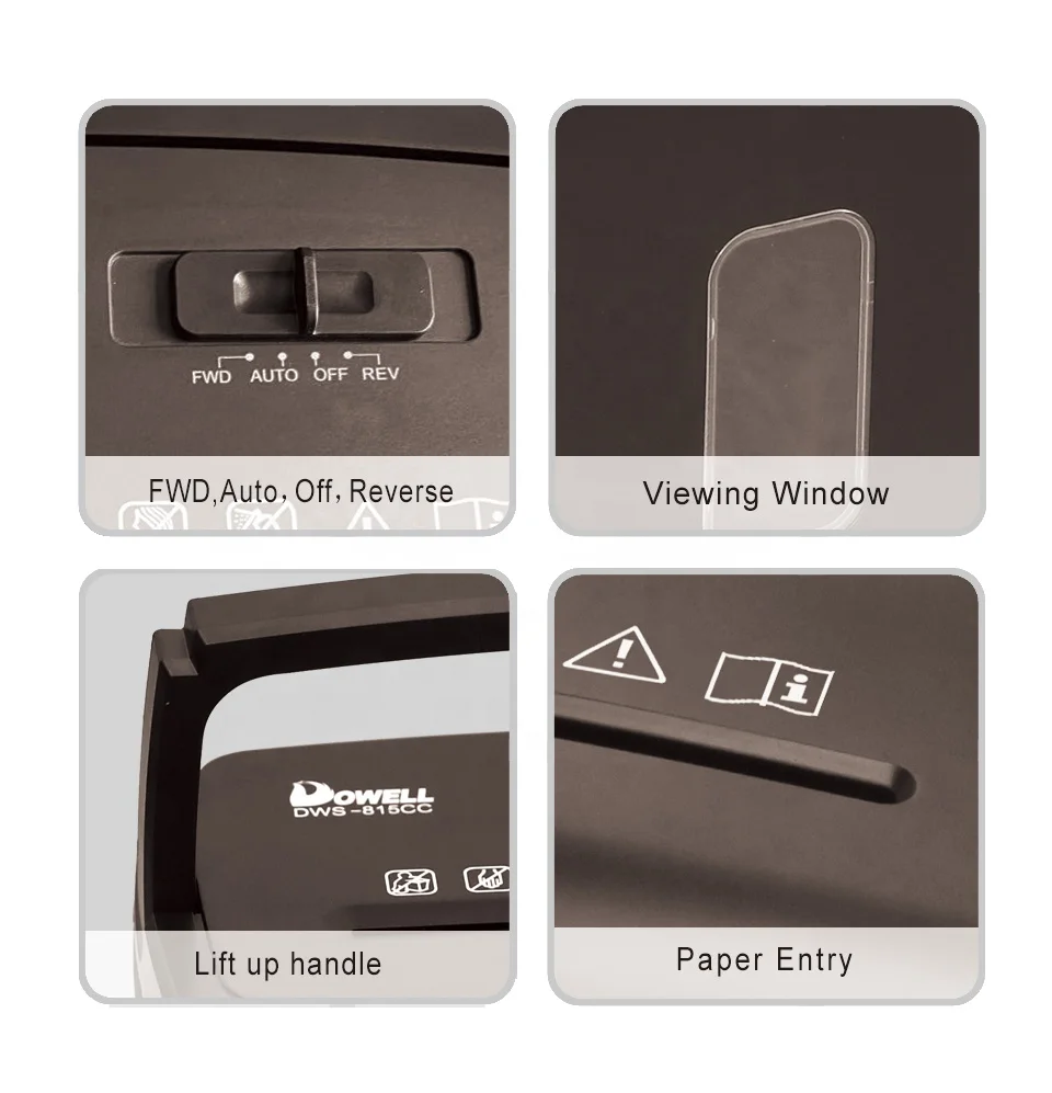 5 Sheets Cross Cut 4x35mm Paper Shredder Machine Continous Shredding 5mins Office