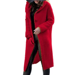 Cárdigan Abrigo De Invierno Para Mujer - Doble Pecho, Cuello Solapa, Largo Y Cálido, Ideal Para Negocio Y Eventos
