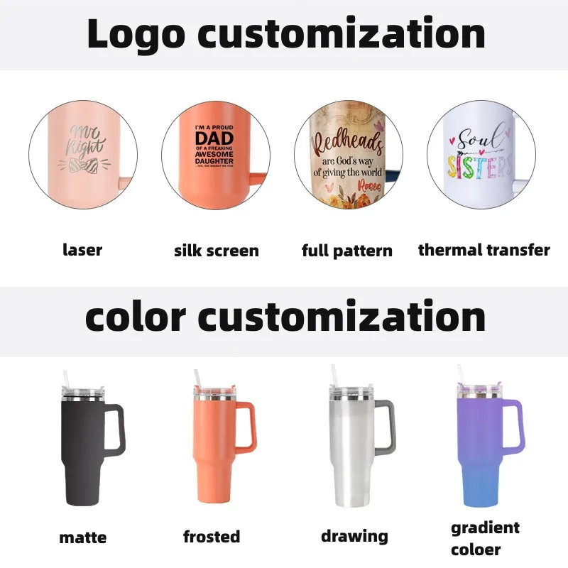 Powder Coated 2.0 Tumbler Cup Double Wall Travels With Handle Stainless