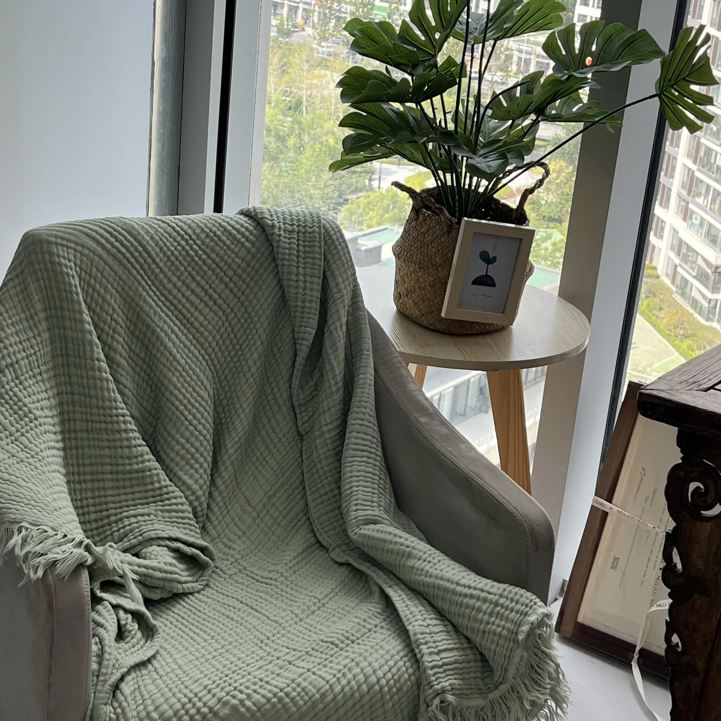 Coperta Mussola 4 Strati Oeko Tex - 100% Cotone Per Neonati 80x130 Cm - Foto 3