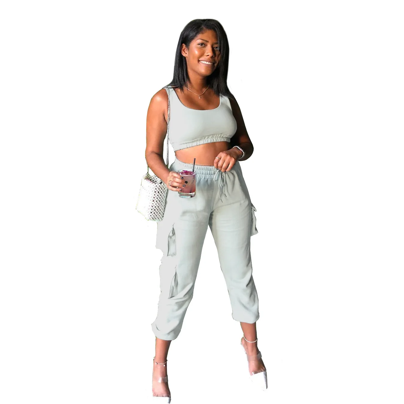 
Новейшая мода, однотонный Повседневный Карманный Комплект для йоги, женские костюмы для бега 