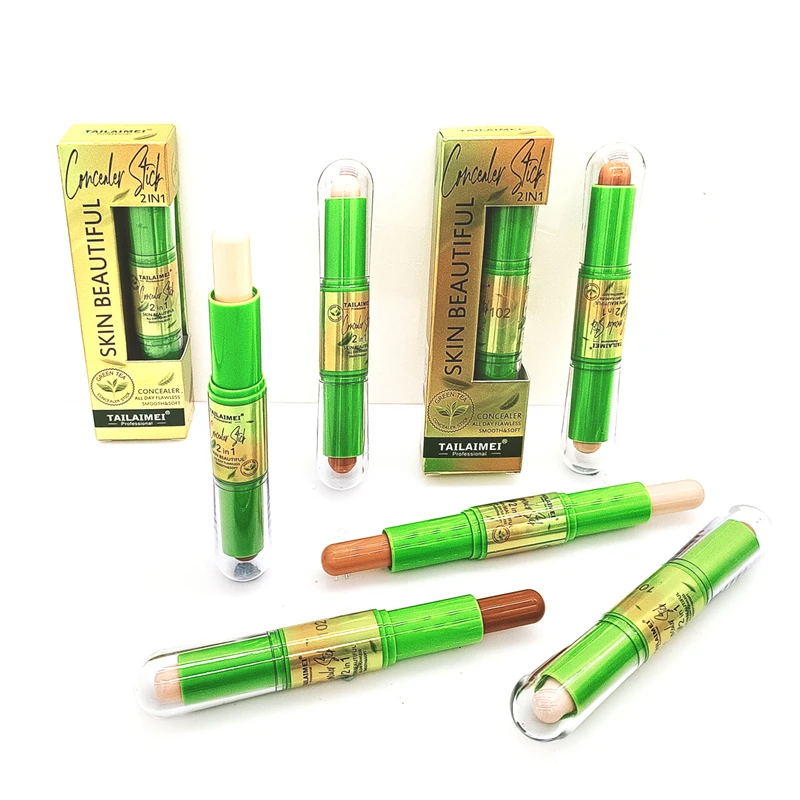 C078 Green Tea Concealer 2 in 1 Finishing Touch Contour Concealer Stick Flawless Colors Makeup Make up Double Ended Concealer